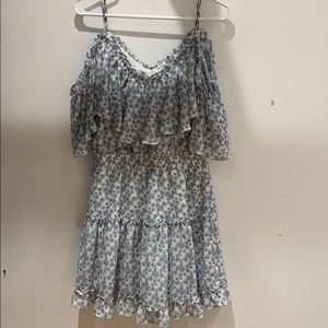 Blue and white flower dress from vanilla sky.